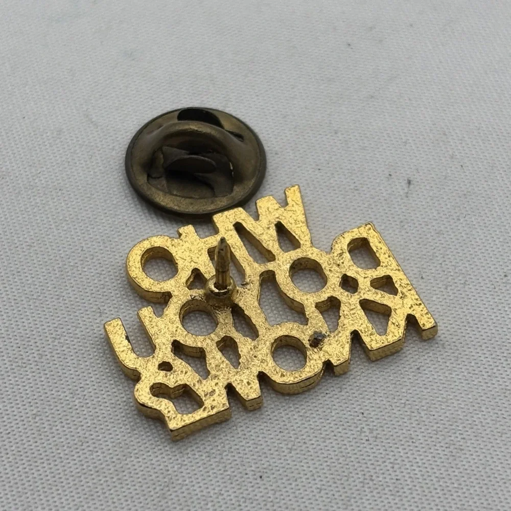 Who Do You Know? Gold Tone Script Lapel Hat Pin